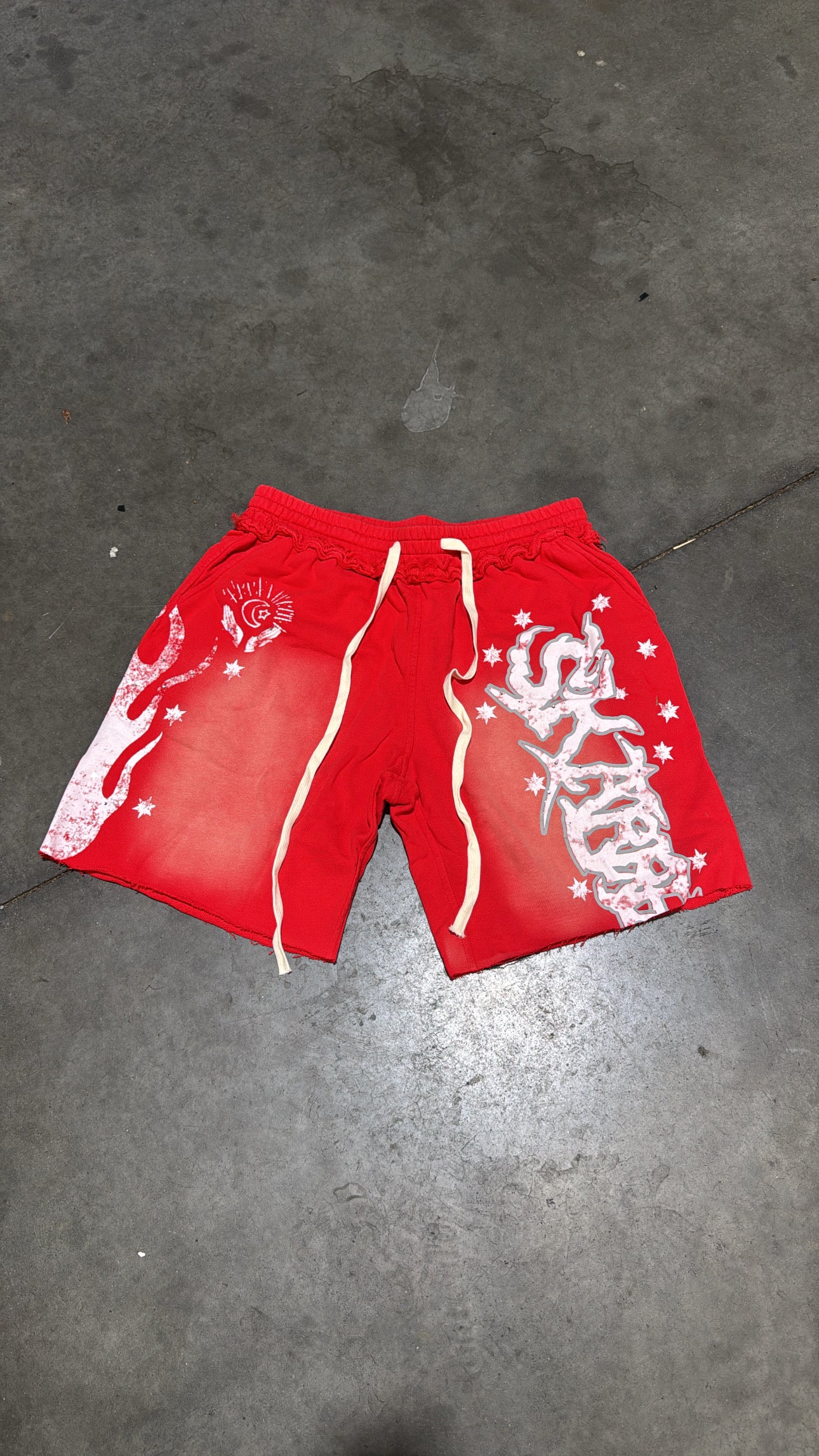 FERRARI RED RHINESTONE SHORTS