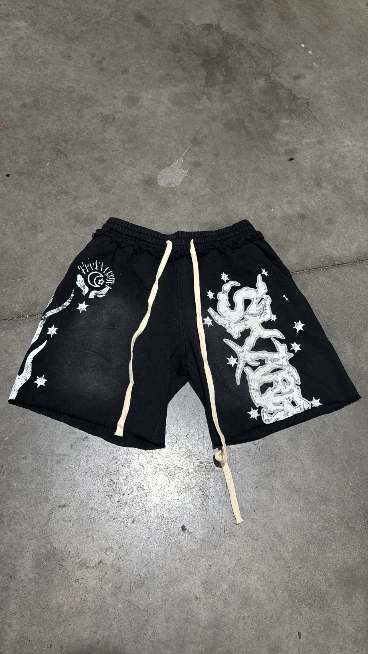 ASH BLACK RHINESTONE SHORTS