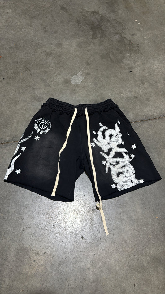 ASH BLACK RHINESTONE SHORTS